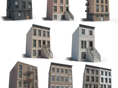 NY Buildings 001 Low-poly 3D model