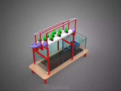 PLANT CULTIVATION HYDROPONIC WATER CYCLE TANK PUMP NOZZLE SPRAY 3D model