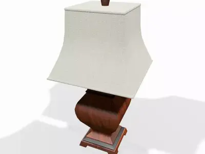 Wooden tabletop lamp 3D model purchase