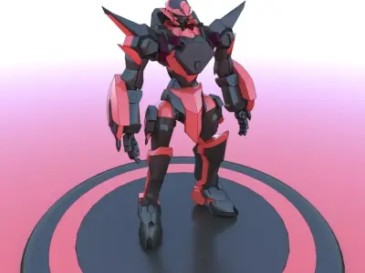 Cyborg Prototype Mecha Robot SciFi 3D model get