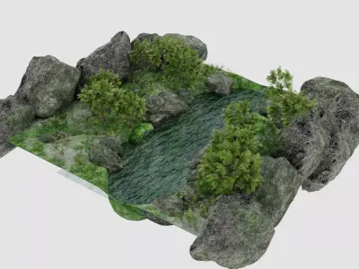 Pond Scene 3D model