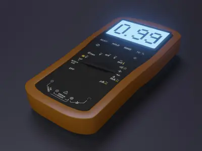 Multimeter 3D model digital Low-poly 3D model
