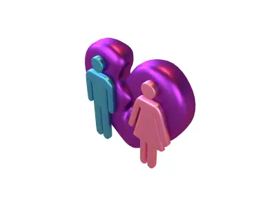 Divorce Symbol v1 012 Low-poly 3D model