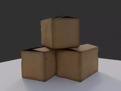 Cardboard Box  Low-poly 3D model