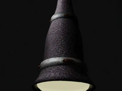 Futuristic lowpoly PBR Lamp Low-poly 3D model