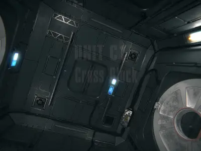 Spaceship Interior 03 Cross Unit PBR 3D model