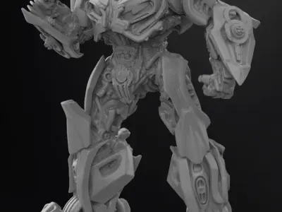 Bumblebee Battle mode Cut and Keyed 3D print model