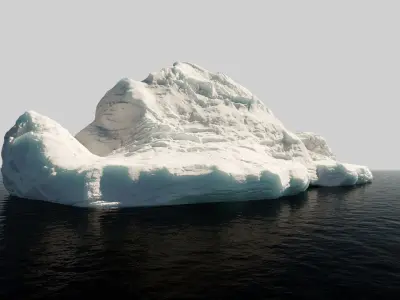 Iceberg model set - 3 models - Low and High poly versions Low-poly 3D model
