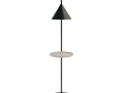 Miniforms OZZ Floor Lamp Laquered Black and Ash 3D model