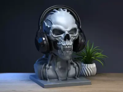 Robot skull human Headphone Stand 3D print model purchase