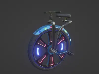 Sci-Fi Futuristic Unicycle  Low-poly 3D model