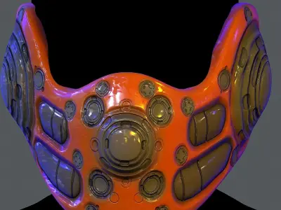 Gas mask helmet 3d model scifi Low-poly Low-poly  Low-poly 3D model buy