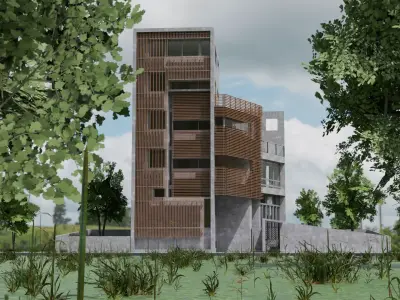 Contemporary House Preposition 3d Low-poly 3D model