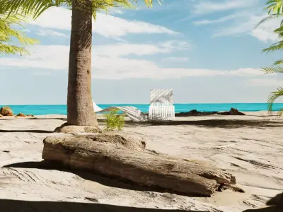 Beach Island Scene 1 3D model