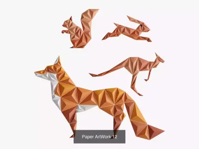 Paper artwork collection 2 3D Model Pack