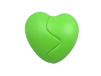 Broken Heart v1 006 Low-poly 3D model