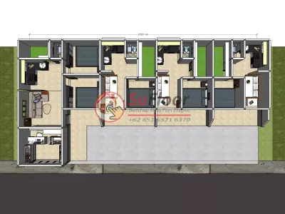 House 20x10m code 539 - Sketchup 3D model 3D model 3D model