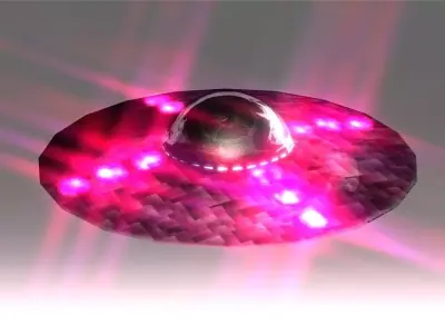 A UFO spaceship with lights Low-poly 3D model