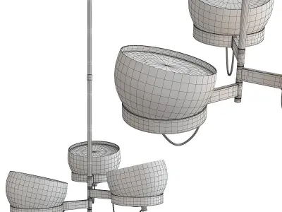 Lightwell Triple Chandelier Low-poly 3D model