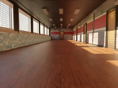 Corridor Hallway Low-poly 3D model