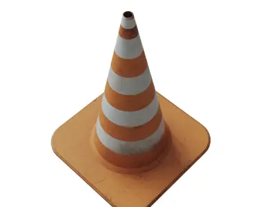Traffic Cone Free low-poly 3D model 11