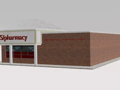 CVS Pharmacy 3D Model Low-poly 3D model
