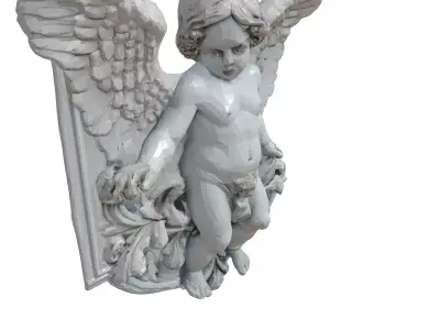 Cherub Relief Sculpture HighDetail 3D Model Low-poly 3D model