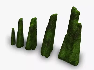 Rock Spires - Moss 2 Low-poly 3D model