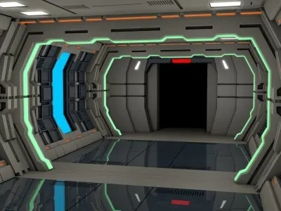 Sci Fi Corridor 3D model 95