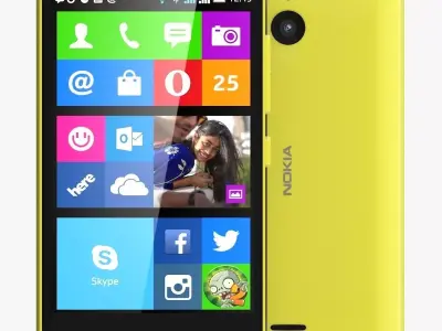 Nokia X2 Dual SIM yellow 3D model