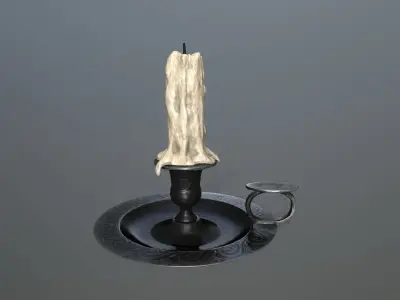 Candlestick candle Low-poly 3D model