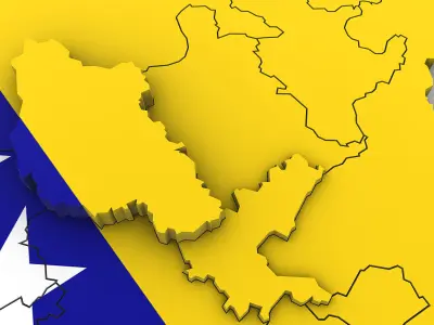 3d Political Map of Bosnia 3D model