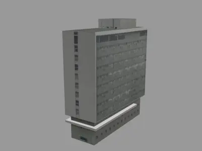 Hotel lowpoly building Low-poly 3D model