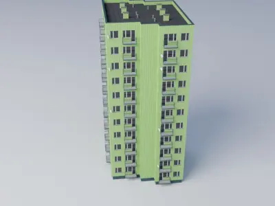 Apartment building 3D model 18
