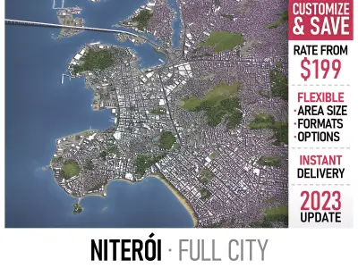 Niteroi - 3D City Model Low-poly 3D model