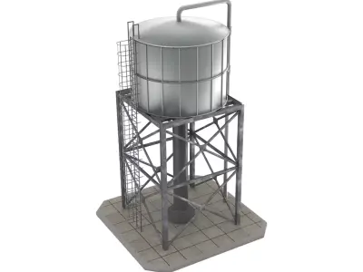 Water Tank 1 Low-poly 3D model