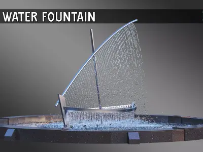 Boat Water Fountain 3D model