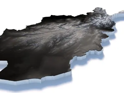 Afghanistan Terrain 3D Model  Low-poly 3D model