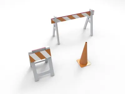 Street Road barriers  3D model