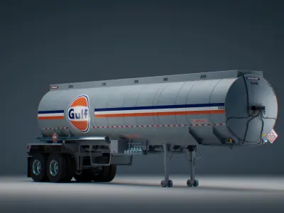 Fruehauf Tanker Semi - Trailer Vintage 3D model