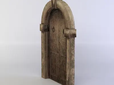 Door arched - arched Low-poly 3D model