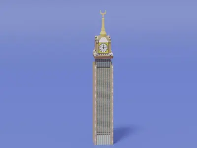 Abraj Al Bait Tower Mecca Saudi Arabia 3D model