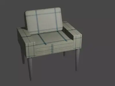 Elegant 3D Models of Wing Chair Low-poly 3D model