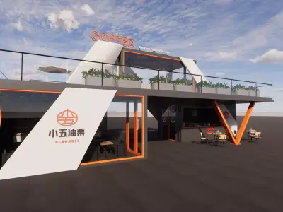 Container coffee shop-11 3D model