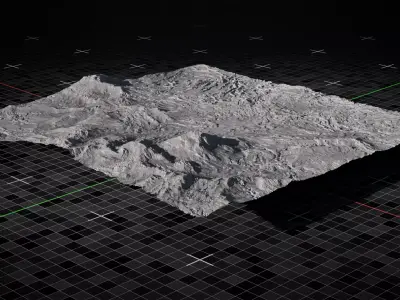 Volcano Terrain Flat Version 8 3D model