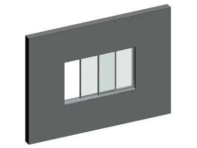 Double Sliding Window Revit Family 3D model