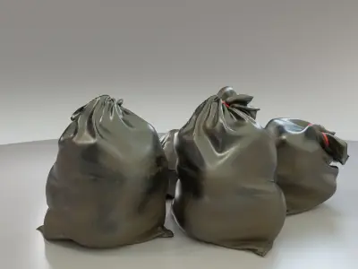 Plastic Trash Garbage Bags 3D model