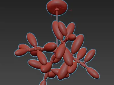 Kingdom modern chandelier with glass balls 3D model