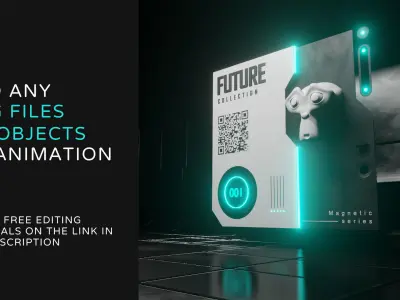 3D Blender template NFT Future card 3D model