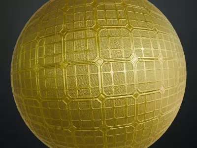 Golden Sci-Fi Floor Transparent PBR Seamless Texture